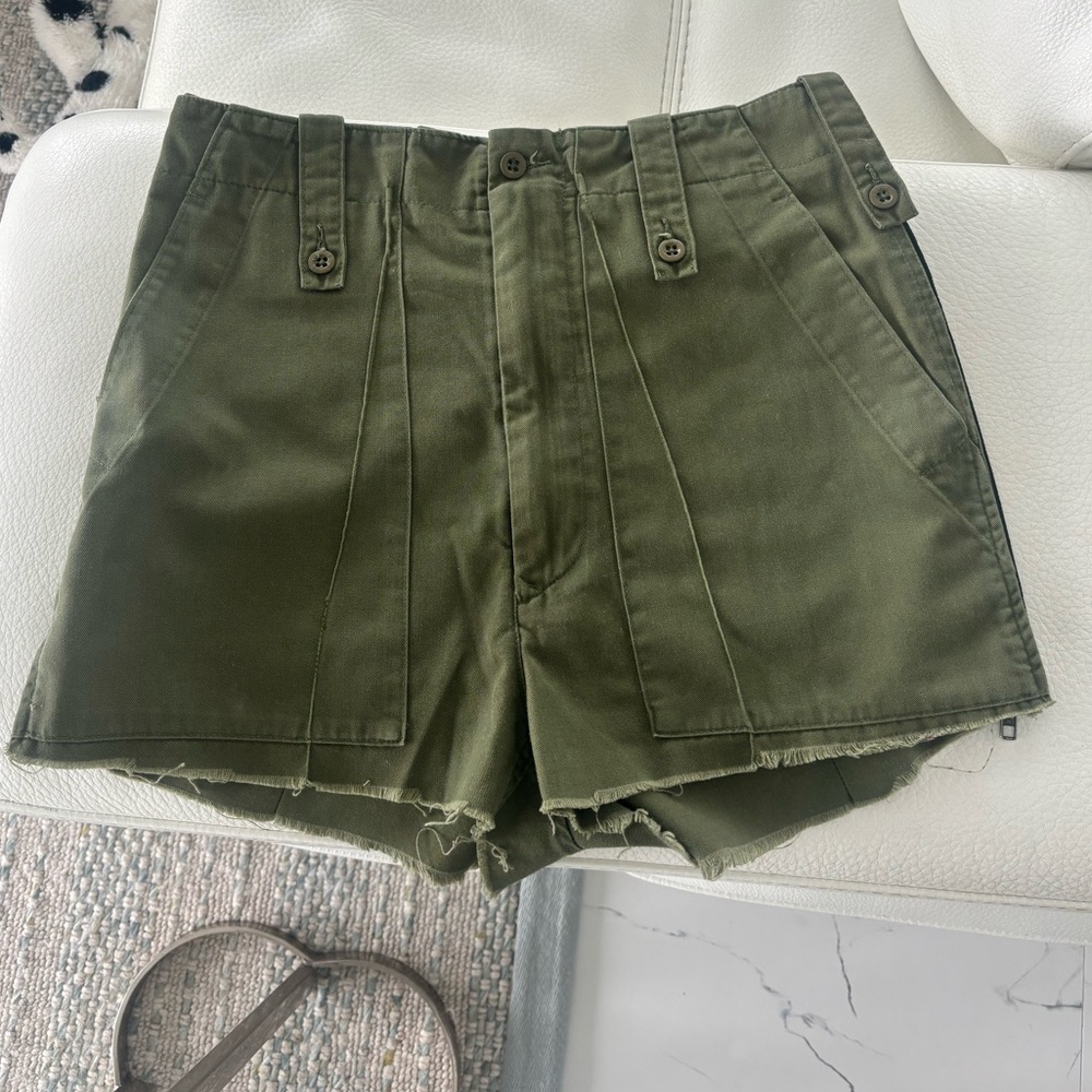 Furst of a Kind LF Women’s Green/Khaki High Waisted Denim Shorts